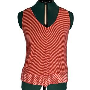 Banana Republic Sleeveless Racerback Shirt Pink and White Size Medium